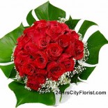 red rose hand bouquet