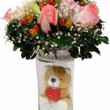 bear-in-vase-rose mini bear in vase arrangement