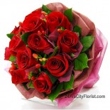 red-rose-bouquet-010110 Red Rose Hand Bouquet by 24hrscityflorist.com