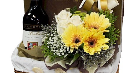 wine and chocolate basket