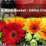 chocolate-wine-basket chocolate wine basket by florist singapore - 24hrs city florist