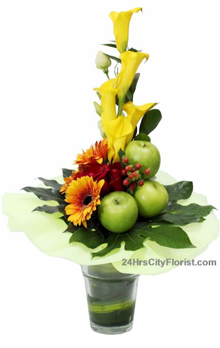 calla-apple flower delivery to singapore