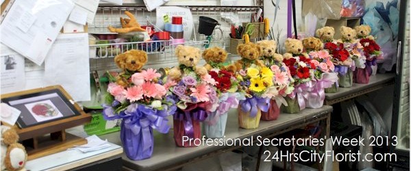Specially customised teddy bouquet for secretary's week 2013