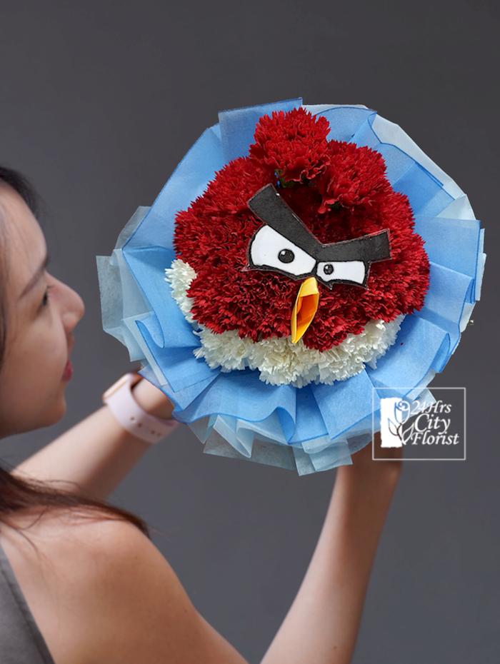 angry bird flower bouquet