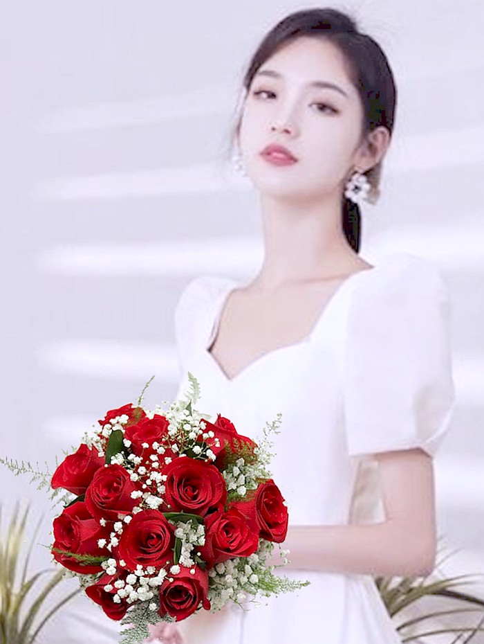 Bridal Red Rose Bouquet -  by 24Hrs City Florist Singapore