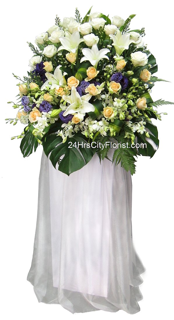 elegant condolence stand