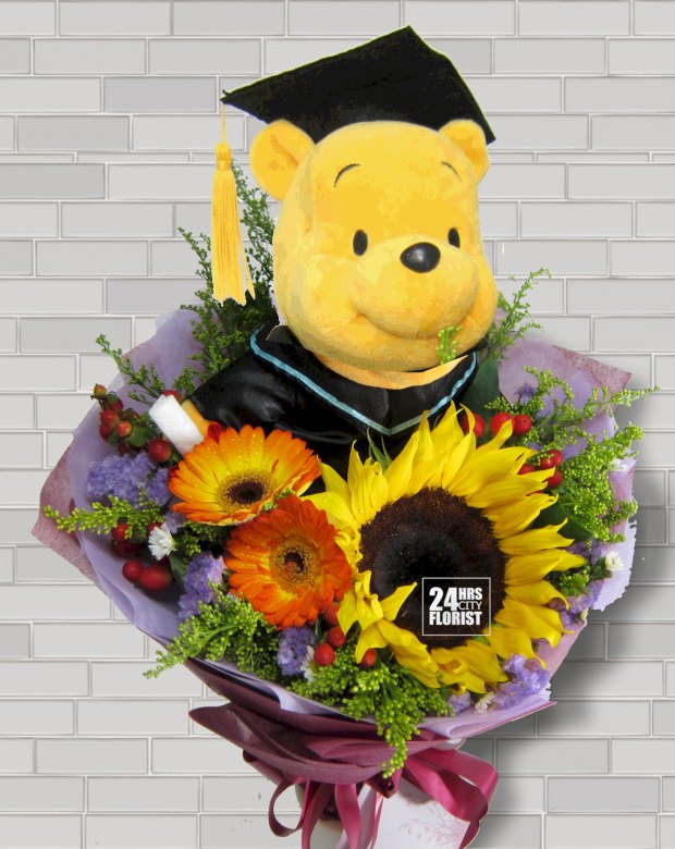 graduation pooh bear