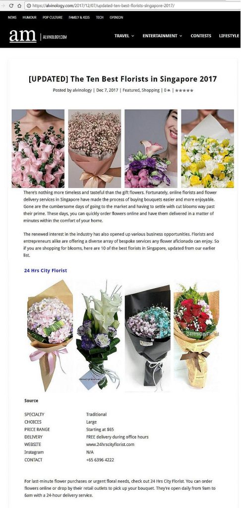 best florist singapore