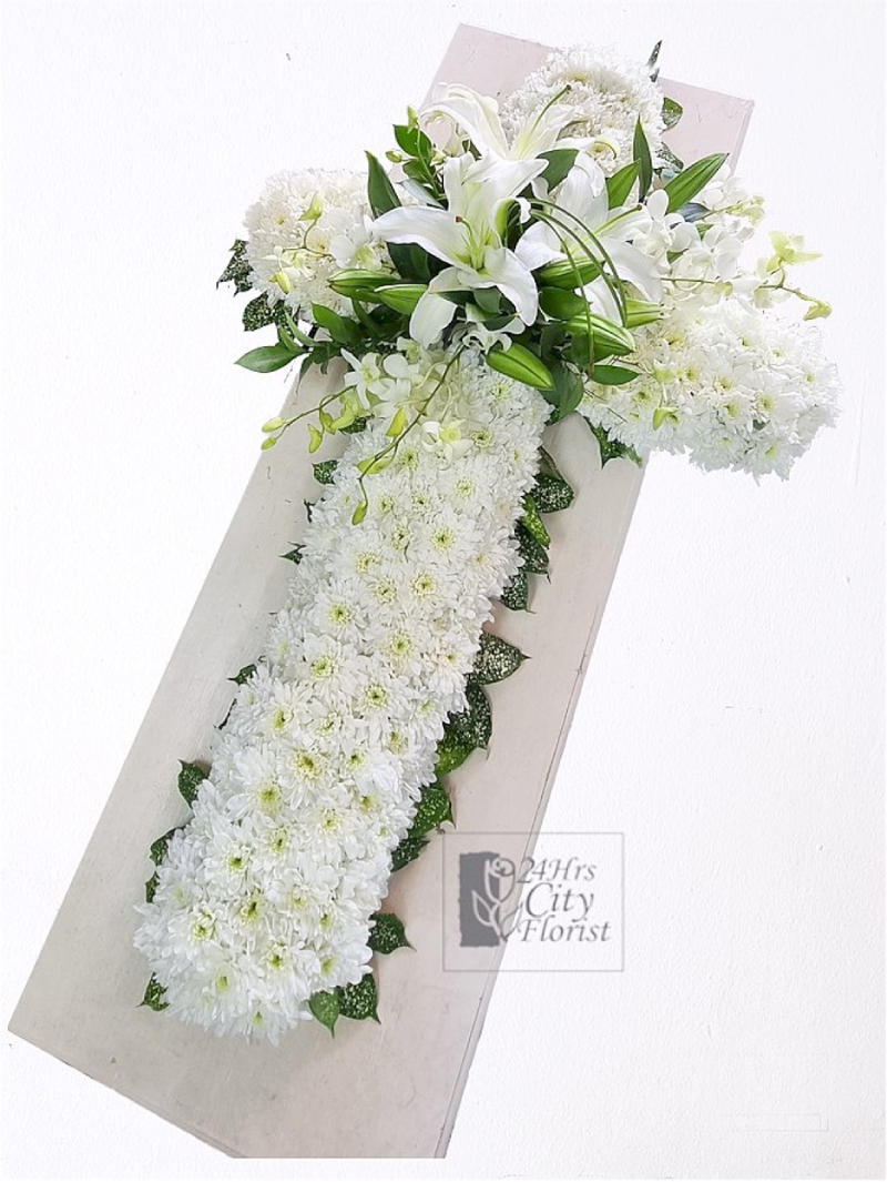 Cross Casket Spray