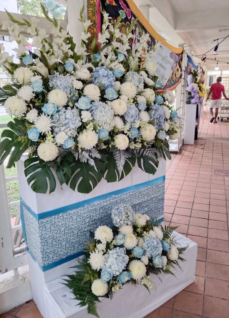 blue flower for condolence