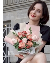 Cappuccino Rose Bouquet - cappuccino rose arranged with sweet pink rose bouquet - bouquet flower