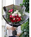 Rhapsody Of Love - Rose and Chrysanthemum Flower Bouquet - 24Hrs City Florist