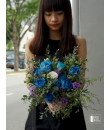 free style blue rose bouquet