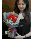 Scarlet Elegance - A Valentine's Day Bouquet of Red Roses