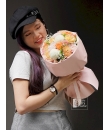 From Moscow With Love - lively mix of flowers and colours, carnations, roses and chrystanthemums. Russian Wrap Bouquet by 24hrs city Florist