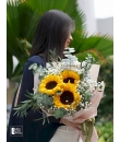 Sunflower Trio - 3 Stalks Sunflowers -  Graduation Flower Delivery