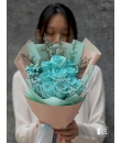 Tiffany Blue Rose Bouquet , 9 stalks blueish green rose blooms - 24hrs City Florist