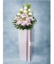 Sympathy flowers -  White chrysanthemum, poms -  Condolence Flowers Singapore