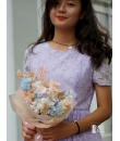 Coral Pearl - Preserved Roses,Hydrangea,Dried flowers -  Dried Flower Bouquet Singapore