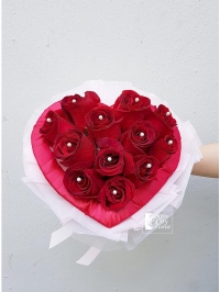 Heart Shape Red Rose Bouquet..