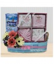 baby gift hamper with flowers