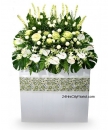 Grand Condolence Flower Stand - Stretched Condolence -  Tuberose, brassica, roses, anthurium, chrysanthemums, dendrobrium orchids - Flower of Condolence 