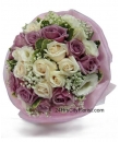 purple and white rose bouquet