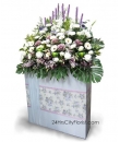 Large Condolences Flower Stand -  Brassica, liatris, gladiolas, roses, orchids, chrysanthemum, gerbera, eustoma, caspia -  Condolence Flower Delivery Singapore 