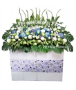 Calmness -  Oriental white lily, gladiola, purple/blue hydrangea, blue rose, eustoma, orchids, brassica, mathiolas, chrysanthemom -  Condolence Flowers Singapore 