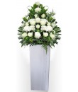 Condolence Wreath Singapore -  White roses, chrysanthemums -  Funeral Wreath Singapore 