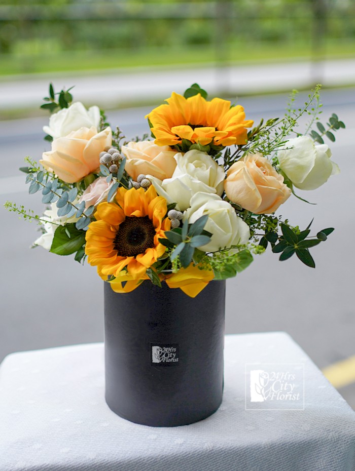 sunflowers in jar