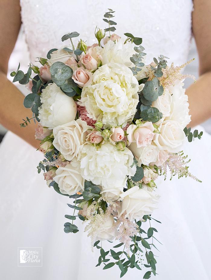 cascading bridal bouquet