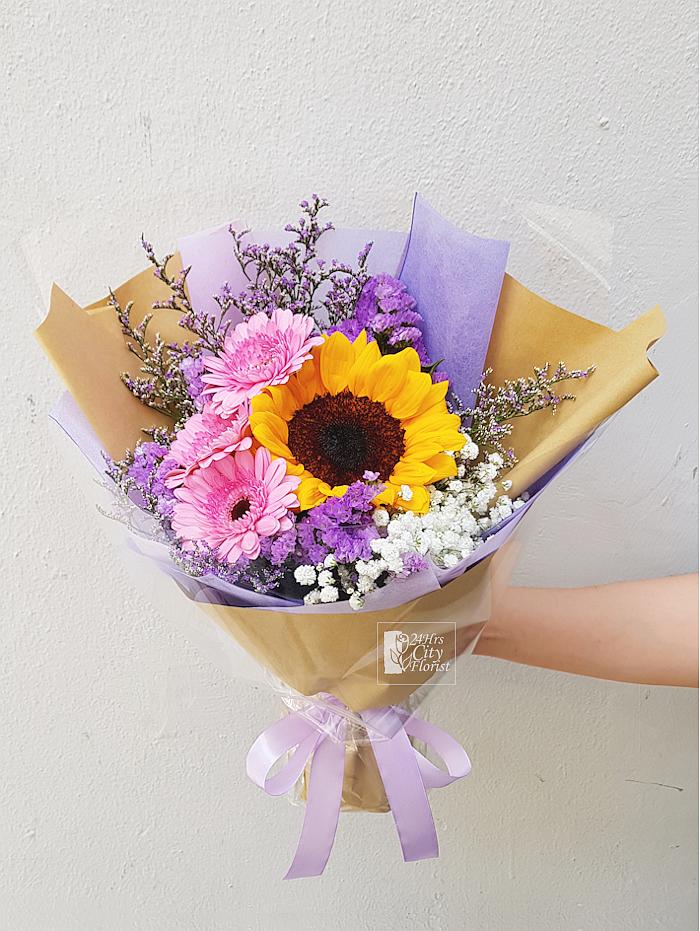 Mo Yeon - Sunflower,Pink Gerberas -  Singapore Graduation Flower