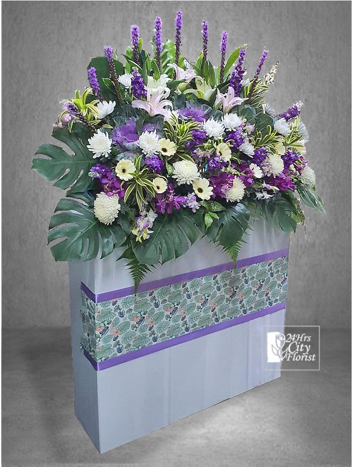 large funeral flower stand