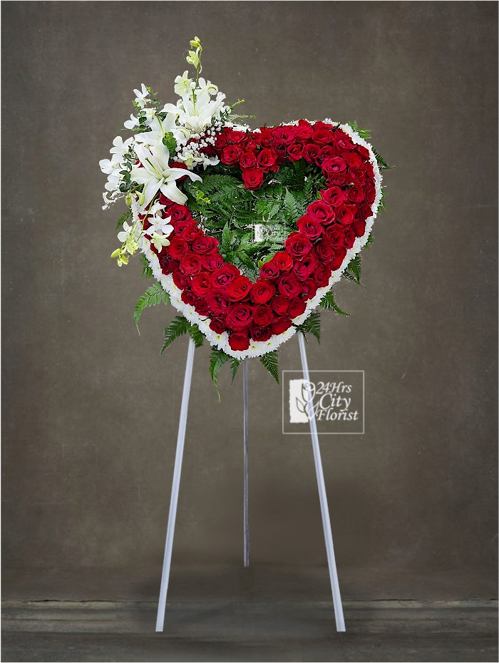 Heart Wreath Red Rose - Heart Shaped Wreath