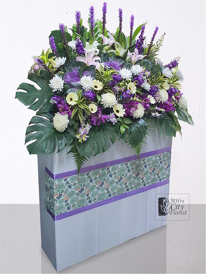 large funeral flower stand