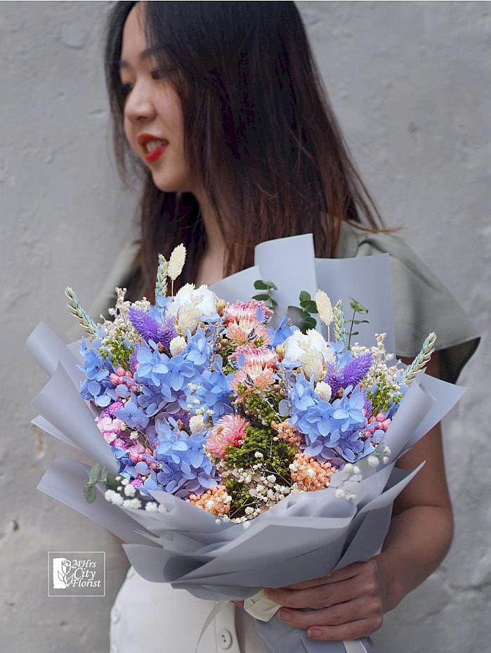 Dried FlowerBouquet - Mix Dried and Preserved Flower -  Preserved Flower Bouquet Singapore