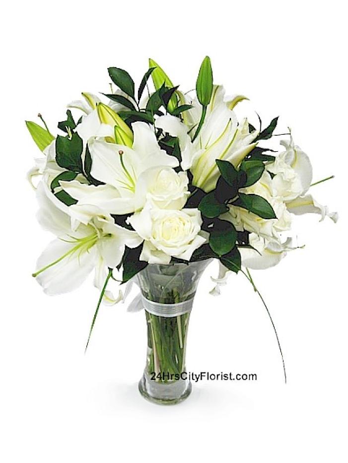 white lily arrangement