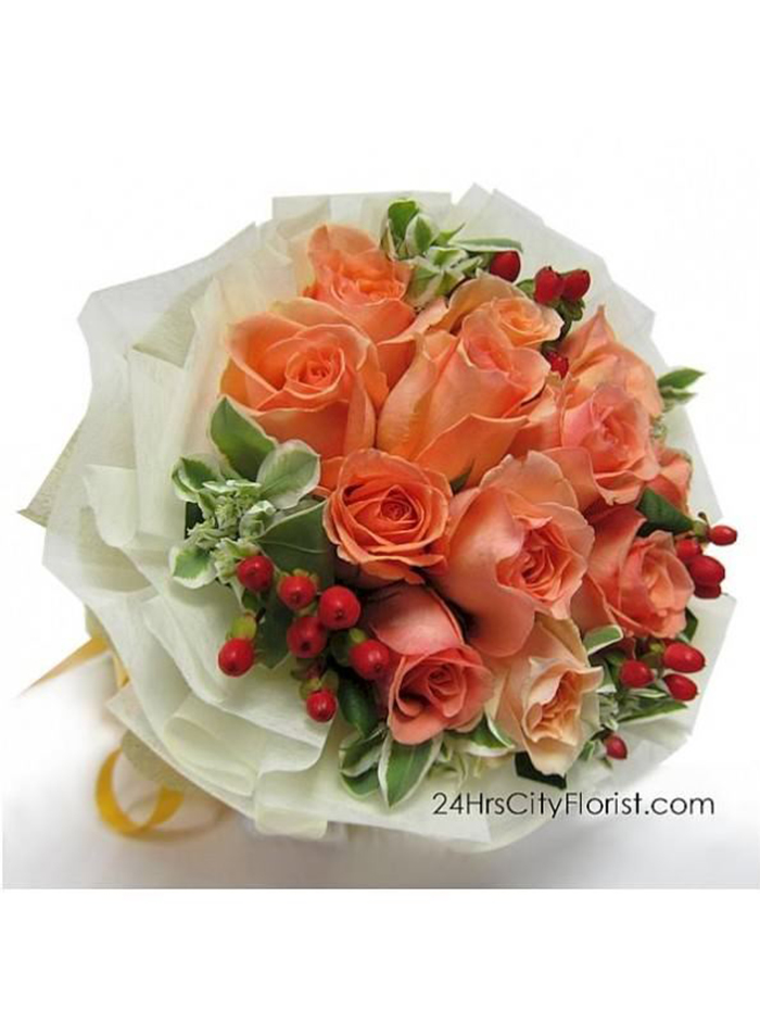 champagne rose bouquet