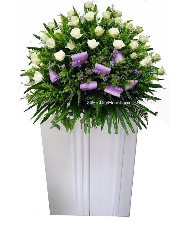 Soothing Rose -  White/Ivory roses -  Flower for Condolence Singapore 