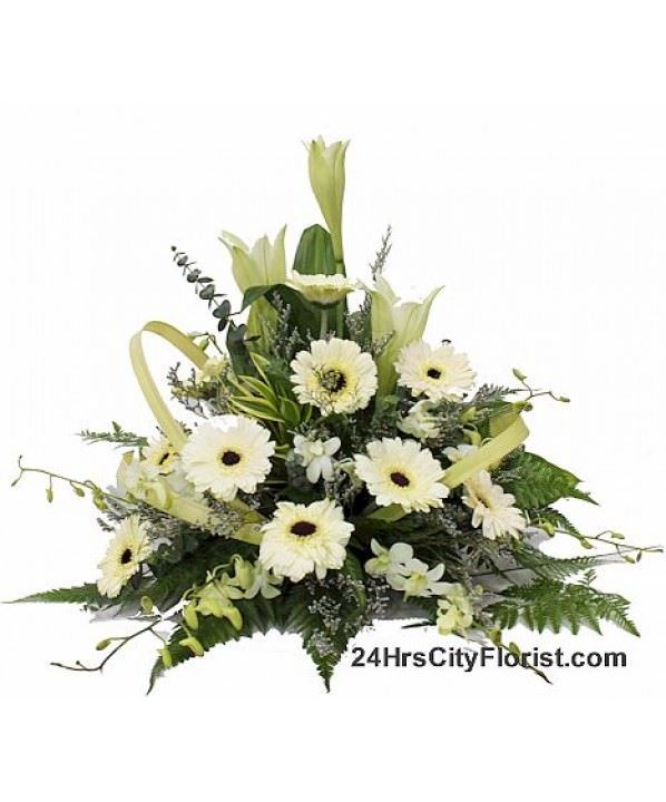 Precious -  White lilies, roses -  Condolence Flower Delivery Singapore 