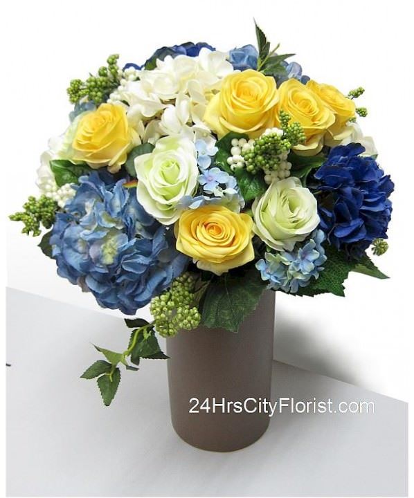 Artificial Flowers Coffee Vase Centre Piece