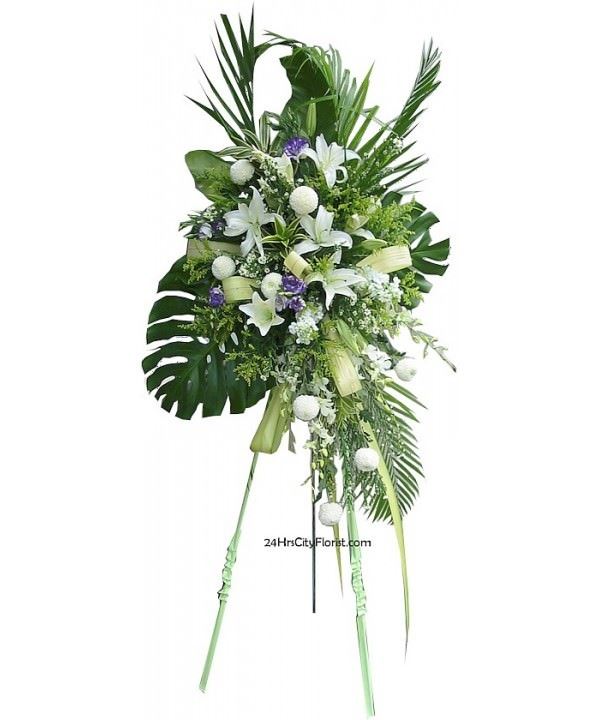 Condolence Lily Stand -  Flowers -  Funeral Flowers Singapore 