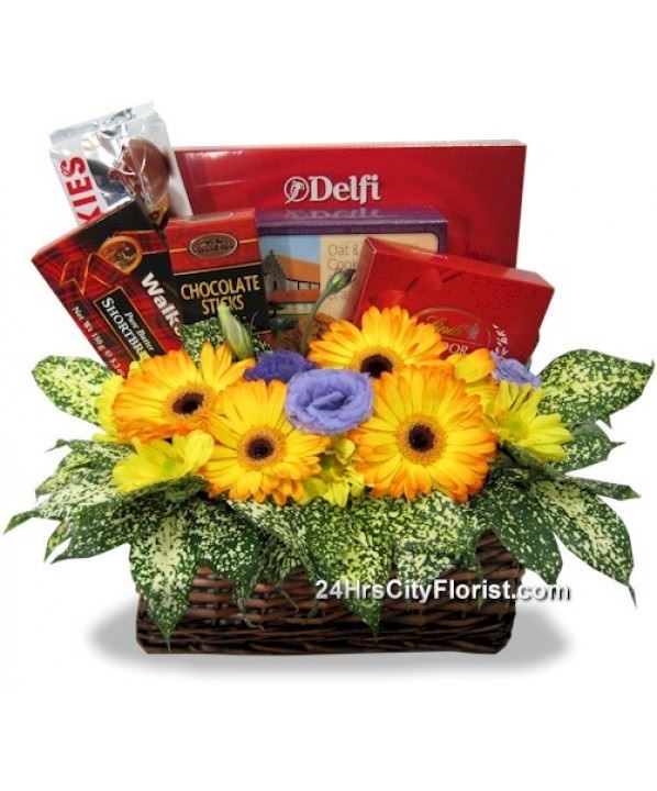 hamper with flowers