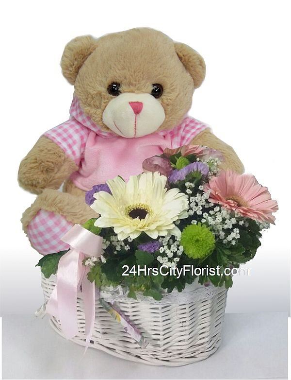 bear in gift basket