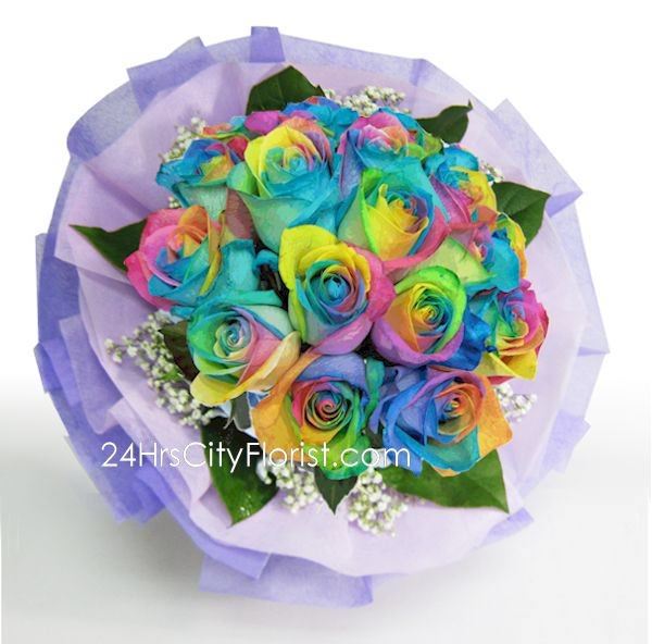 Rainbow Rose Bouquet