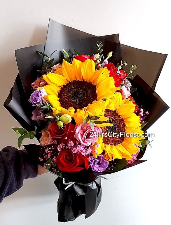Fondest : 2 Stalks Sunflower Bouquet - 24Hrs City Florist