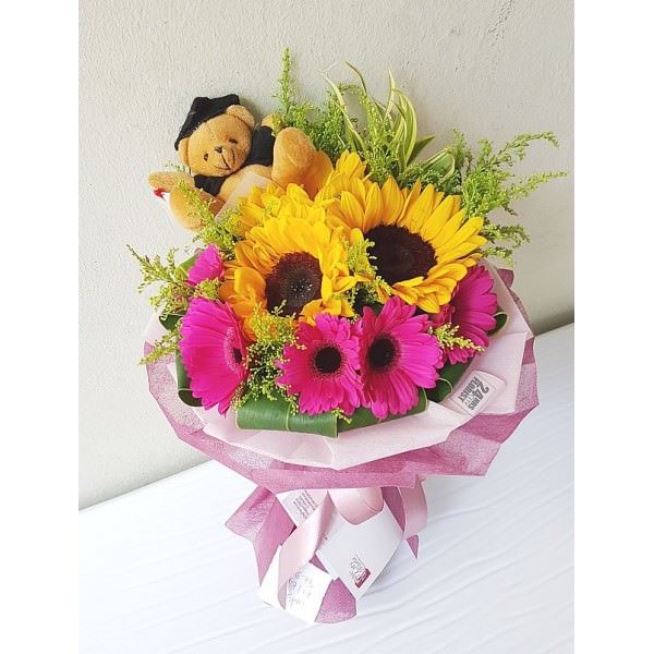 Graduation Flower Graduation flowers in a hand bouquet